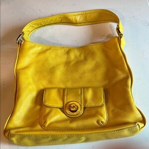 Michael Kors Yellow Shoulder Bag with Slouchy Design